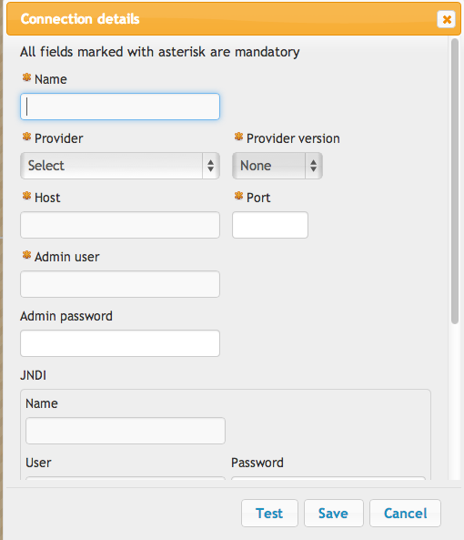 New connection dialog